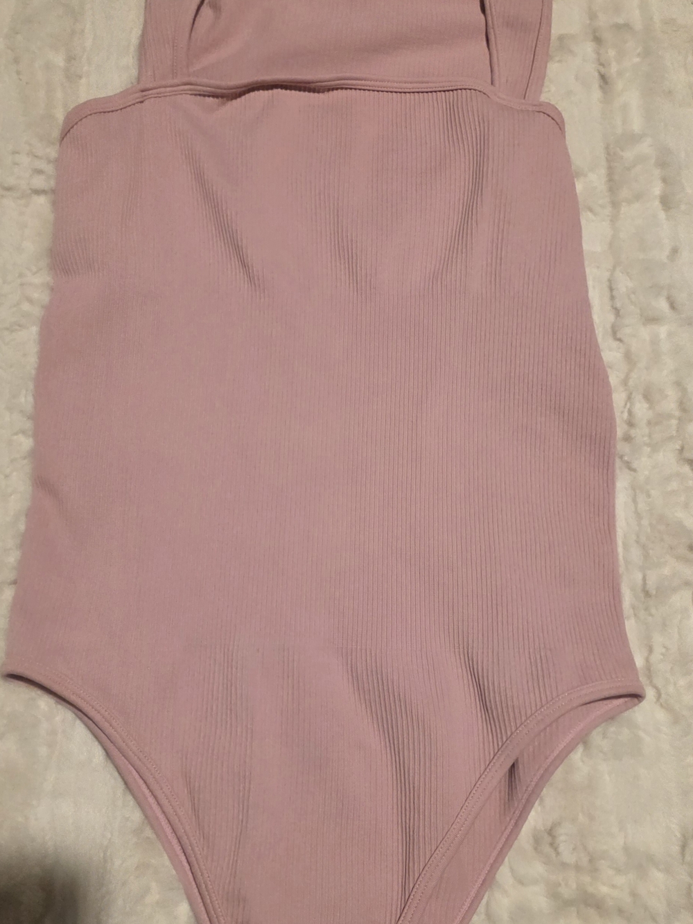 Girls Ribbed Pink One-Piece Bodysuit